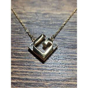 Givenchy Necklace G Mark Logo Chain Rhinestone Gold Plated